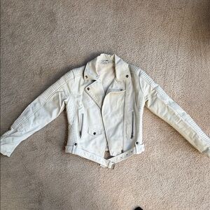 Fashion Nova Cream Leather Jacket